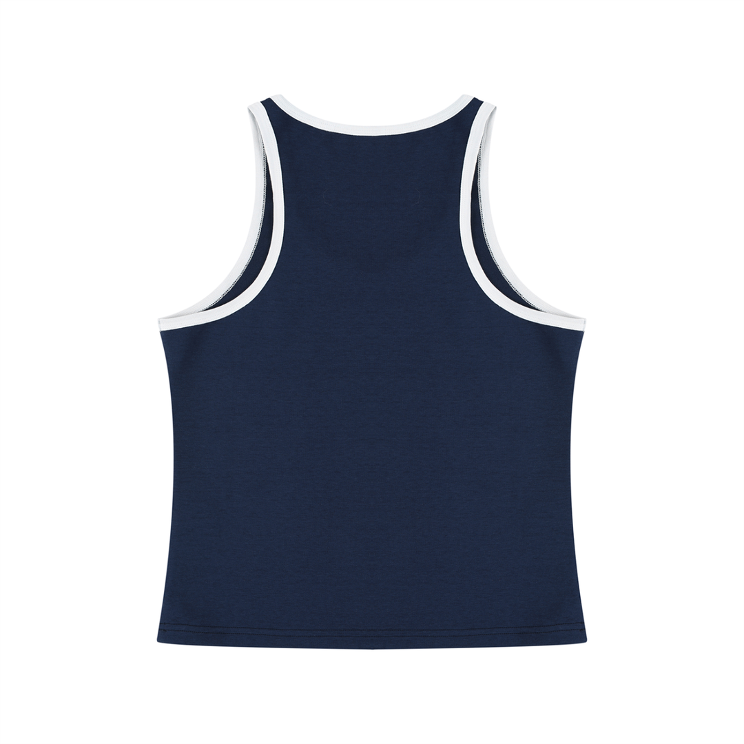 Top Crop Bicolor de Tirantes Mujer