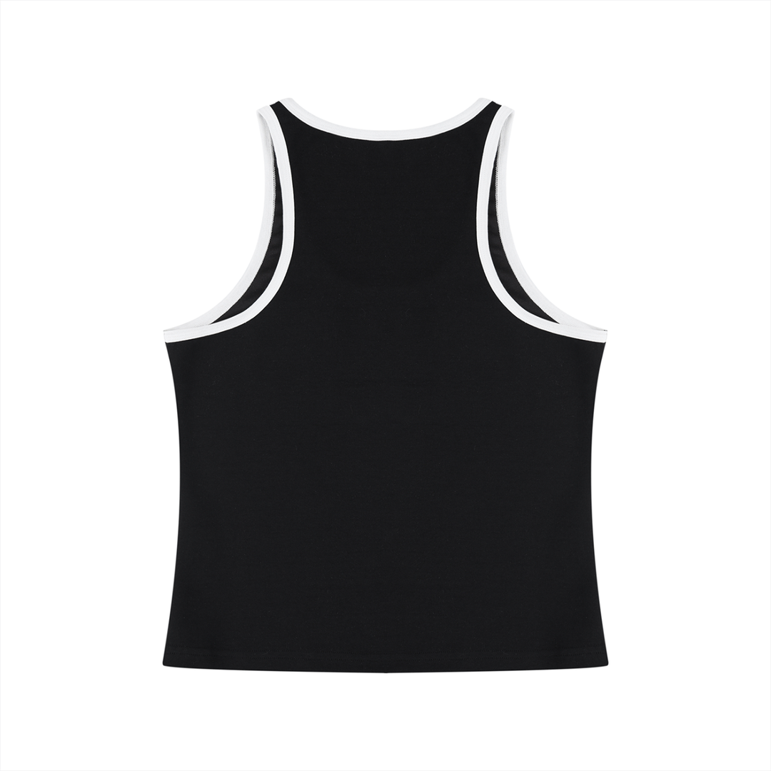 Top Crop Bicolor de Tirantes Mujer