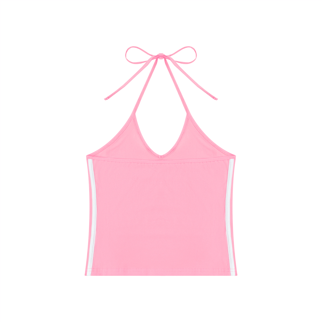 Top Crop Halter Bicolor Mujer
