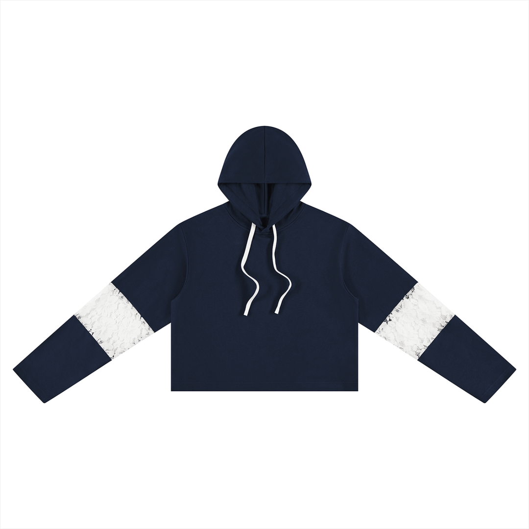 Sudadera Crop Mujer con Encaje