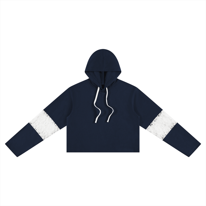 Sudadera Crop Mujer con Encaje