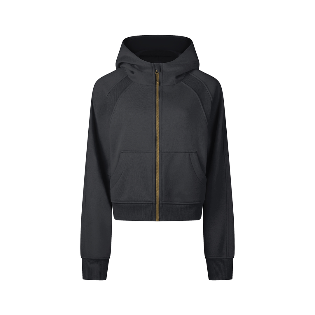 Sudadera Crop con Cremallera Mujer