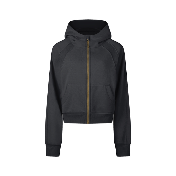 Sudadera Crop con Cremallera Mujer