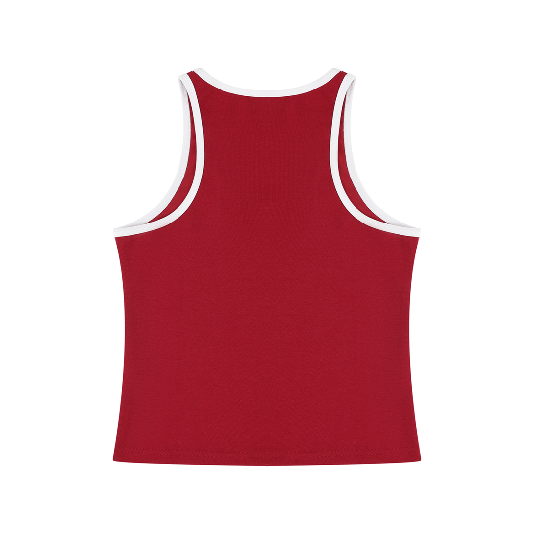 Top Crop Bicolor de Tirantes Mujer