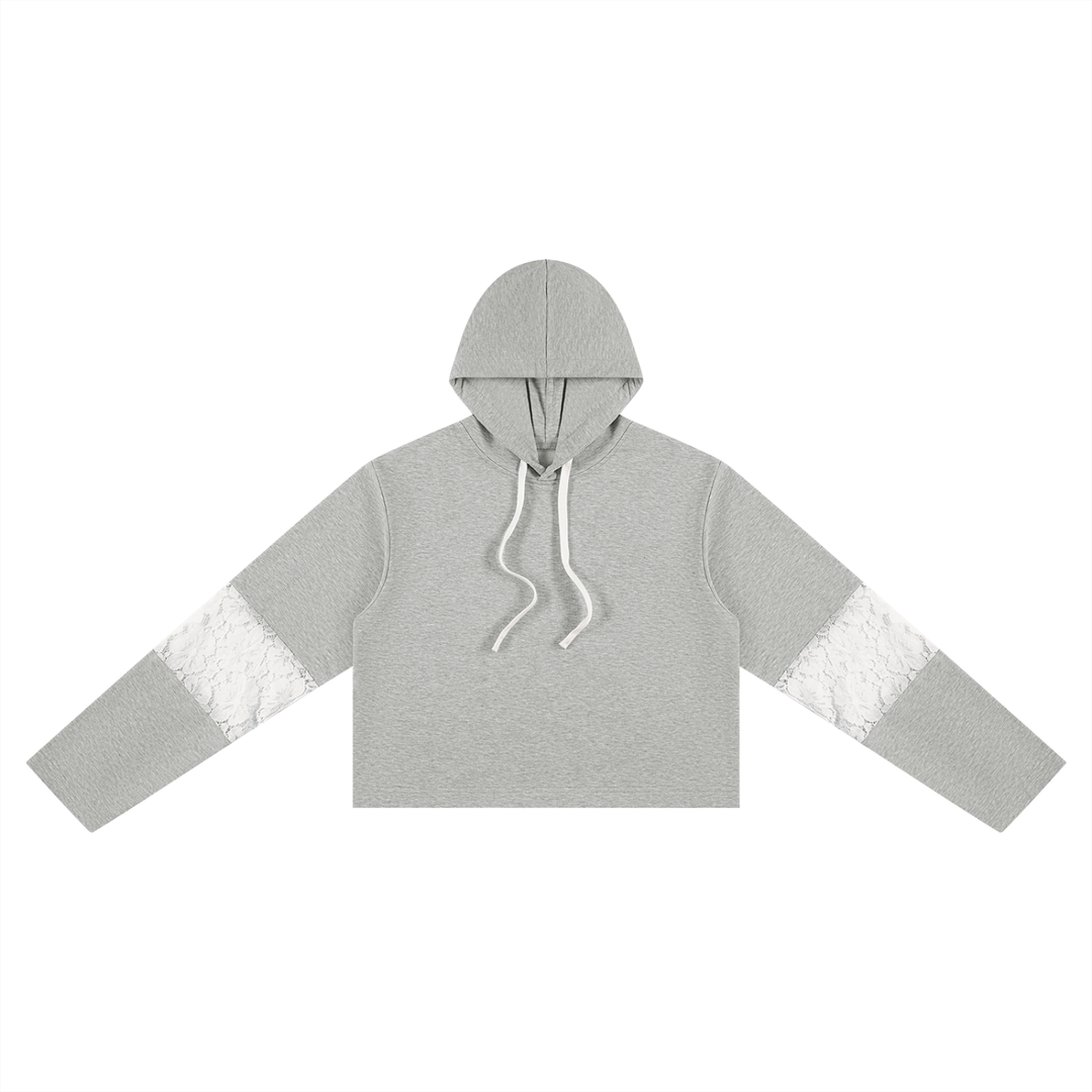 Sudadera Crop Mujer con Encaje