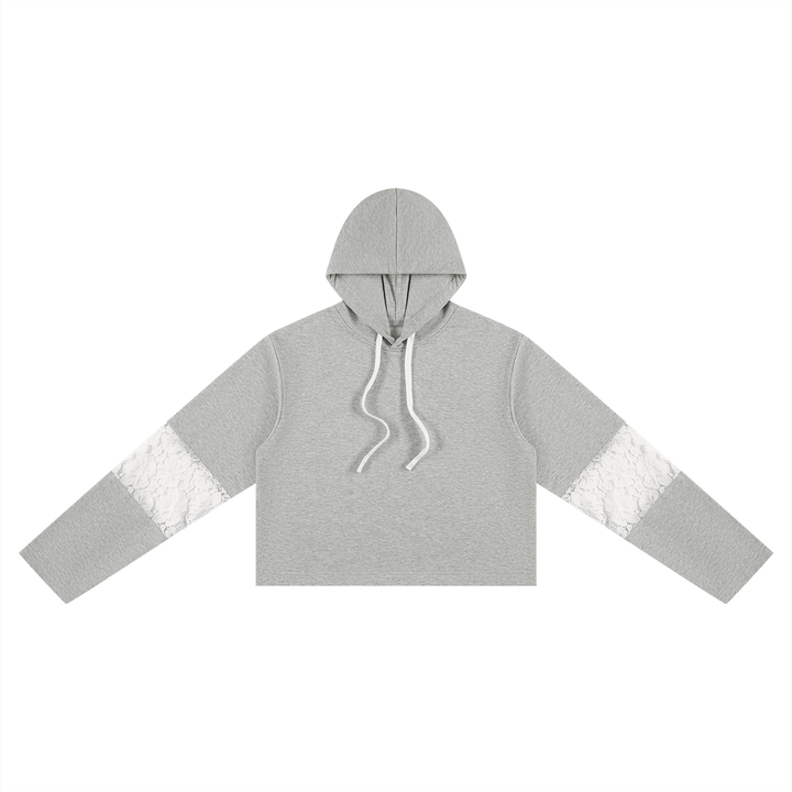 Sudadera Crop Mujer con Encaje