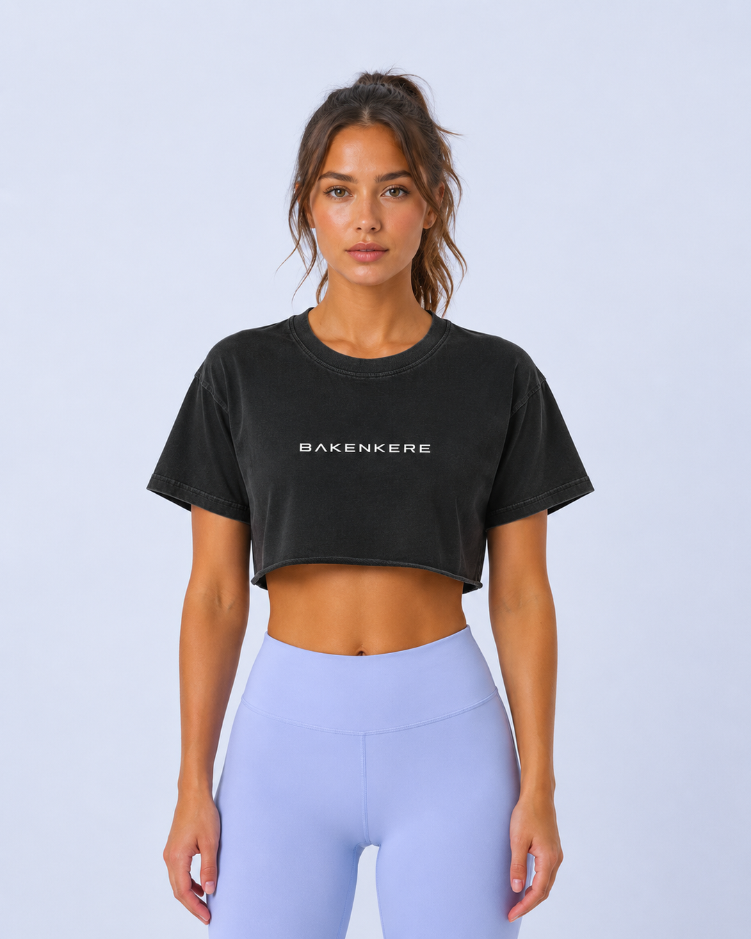 Top Crop Lavado con Borde Crudo Mujer
