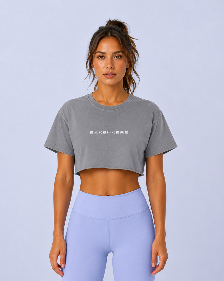 Top Crop Lavado con Borde Crudo Mujer