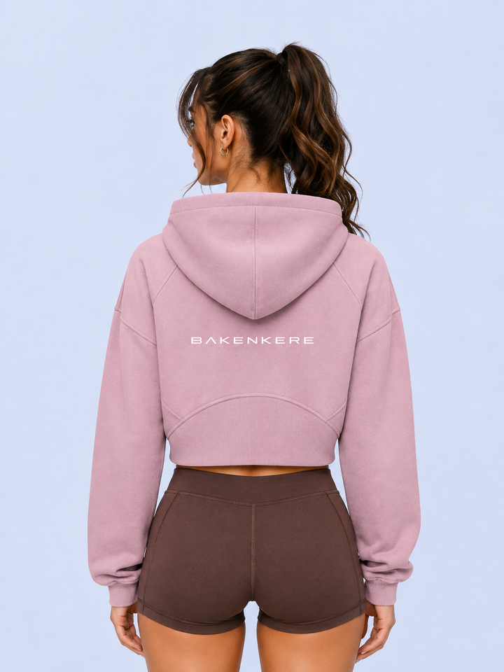 Sudadera Crop Media Cremallera Mujer