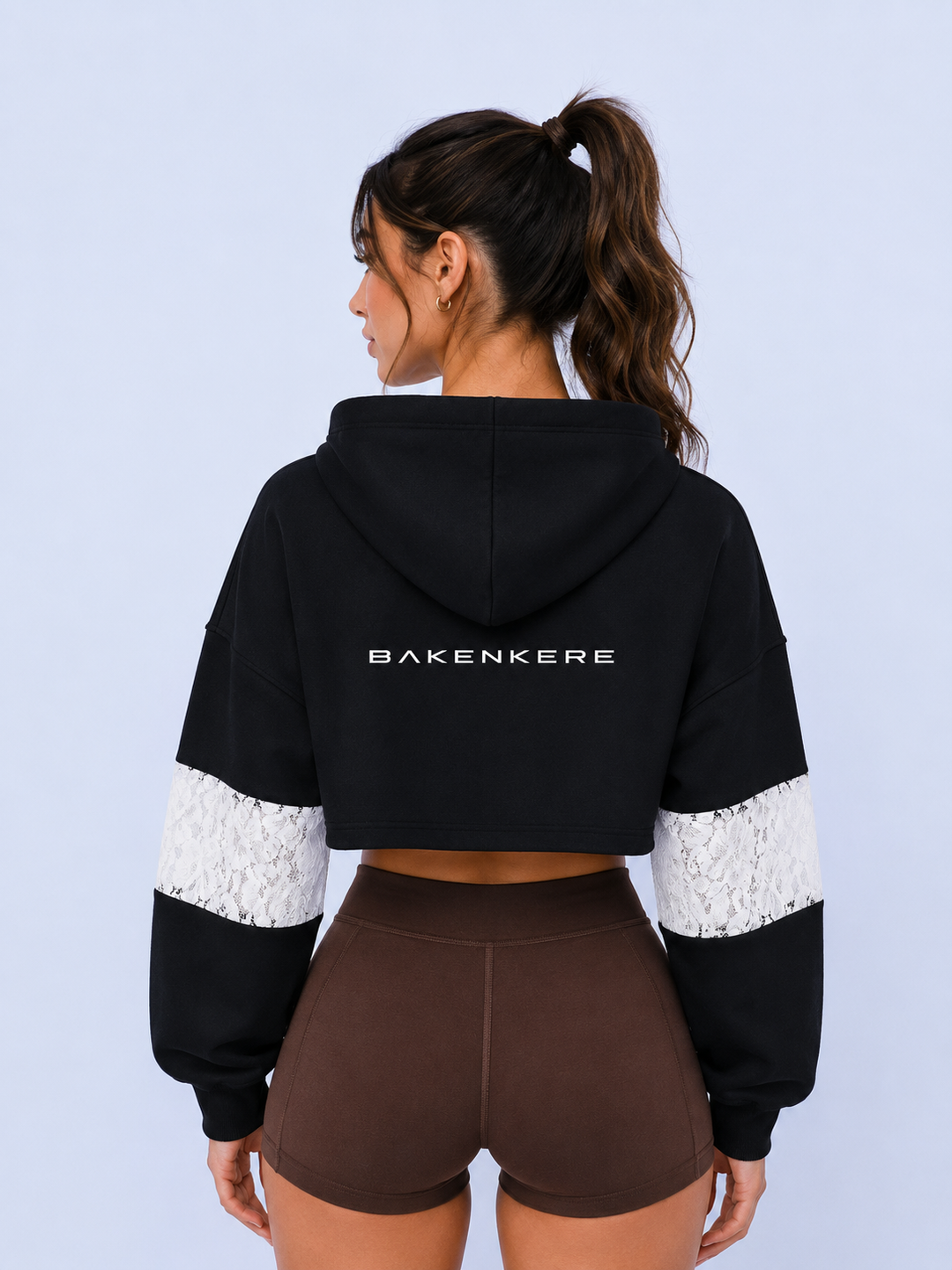 Sudadera Crop Mujer con Encaje