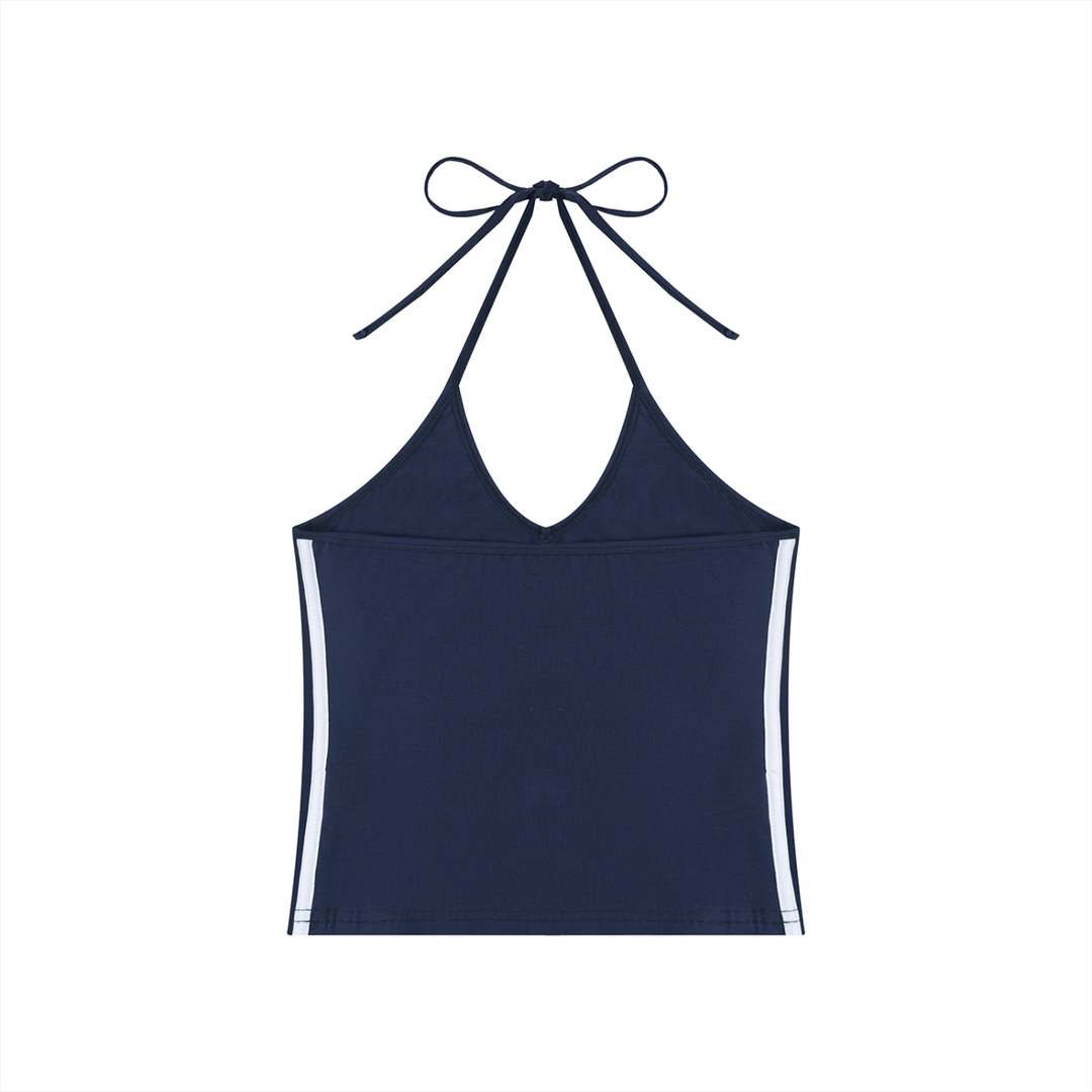 Top Crop Halter Bicolor Mujer