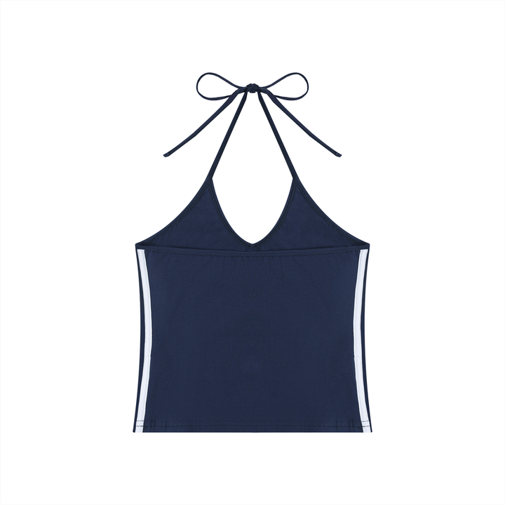 Top Crop Halter Bicolor Mujer