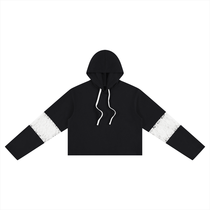 Sudadera Crop Mujer con Encaje